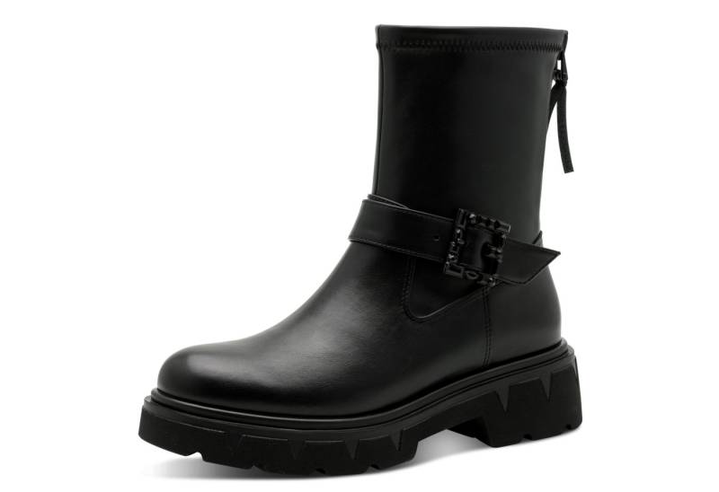 MARCO TOZZI Stiefelette, Blockabsatz, Herbstboots mit schmuckbesetzter Zierschnalle von MARCO TOZZI