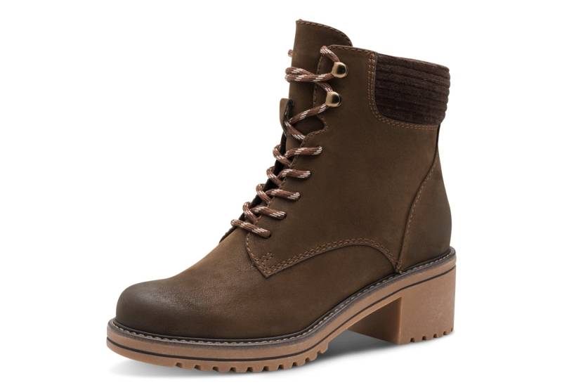 MARCO TOZZI Winterstiefelette, Blockabsatz, Schnürboots, Winterboots mit Haken im Bergsteigerlook von MARCO TOZZI