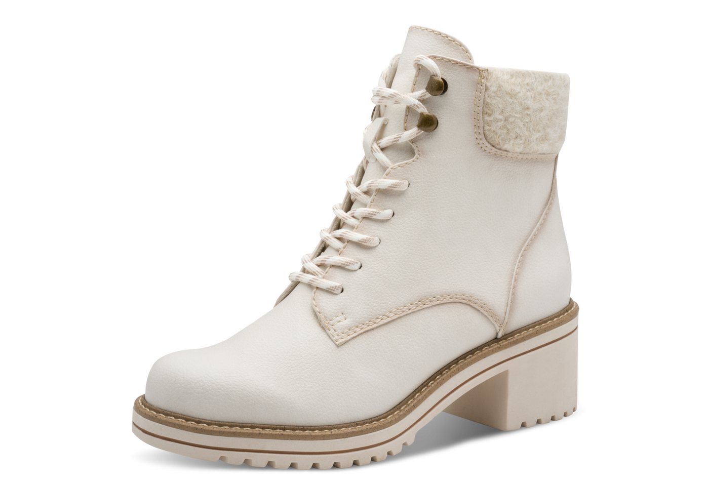 MARCO TOZZI Winterstiefelette, Blockabsatz, Schnürboots, Winterboots mit Haken im Bergsteigerlook von MARCO TOZZI