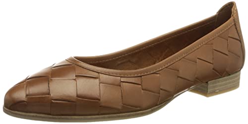 MARCO TOZZI Women's 2-2-22103-28 Leder Ballerina Ballet Flat, Cognac Antic, 37 EU von MARCO TOZZI