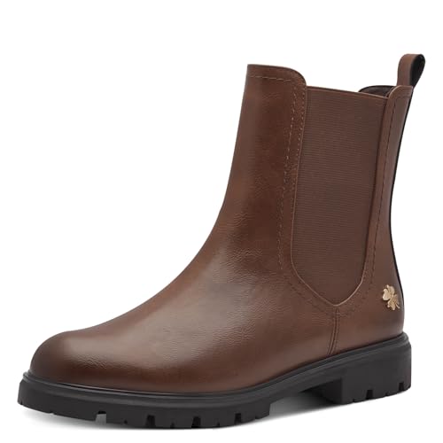 MARCO TOZZI by Guido Maria Kretschmer Damen Chelsea Boots Flach mit Reißverschluss, Braun (Chestnut), 37 EU von MARCO TOZZI