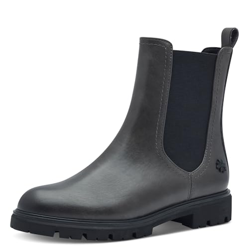 MARCO TOZZI by Guido Maria Kretschmer Damen Chelsea Boots Flach mit Reißverschluss, Grau (Dk.Grey), 37 EU von MARCO TOZZI