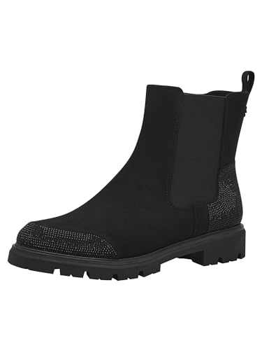 MARCO TOZZI by Guido Maria Kretschmer Damen Chelsea Boots Flach mit Reißverschluss, Schwarz (Black), 38 EU von MARCO TOZZI