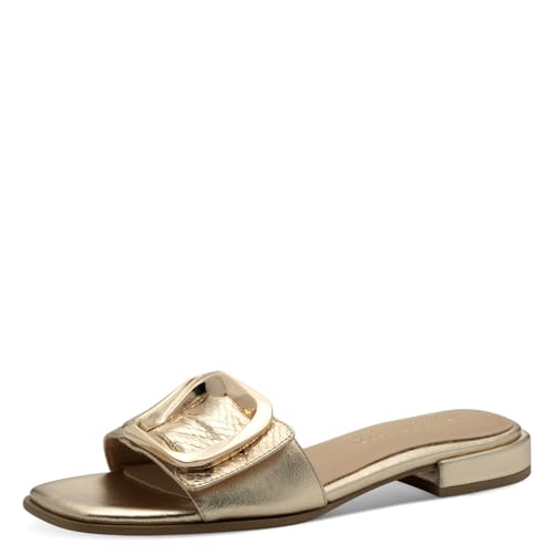 MARCO TOZZI by Guido Maria Kretschmer Damen Pantoletten mit Zierschnalle Elegant, Gold (Gold Comb), 38 EU von MARCO TOZZI