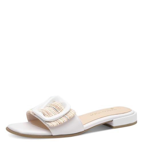 MARCO TOZZI by Guido Maria Kretschmer Damen Pantoletten mit Zierschnalle Elegant, Weiß (White Comb), 39 EU von MARCO TOZZI
