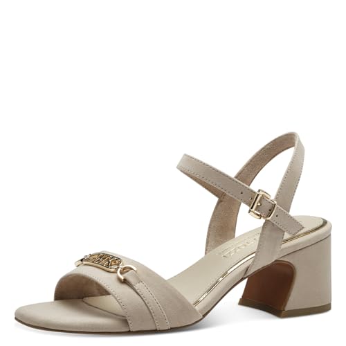 MARCO TOZZI by Guido Maria Kretschmer Damen Sandalen mit Absatz mit Verstellbarem Riemen Elegant, Beige (Dune), 36 EU von MARCO TOZZI