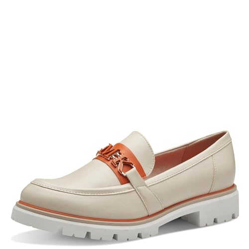 MARCO TOZZI by Guido Maria Kretschmer Damen Slipper mit Blockabsatz Elegant, Beige (Cream Comb), 38 EU von MARCO TOZZI