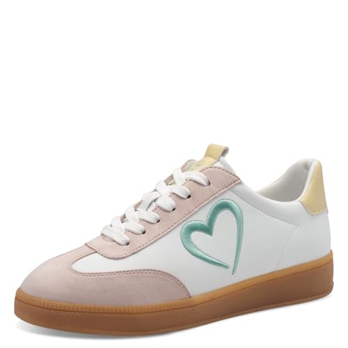 MARCO TOZZI by Guido Maria Kretschmer Damen Sneaker flach mit Schnürsenkeln Freizeit, Weiß (White/Powder), 40 EU von MARCO TOZZI