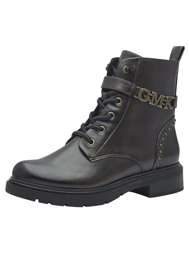 MARCO TOZZI by Guido Maria Kretschmer Damen Stiefeletten zum Schnüren aus Kunstleder mit Reißverschluss, Braun (Mocca), 39 EU von MARCO TOZZI