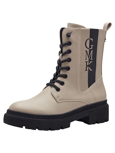 MARCO TOZZI by Guido Maria Kretschmer Damen Stiefeletten zum Schnüren mit Plateau mit Reißverschluss, Braun (Taupe Comb), 42 EU von MARCO TOZZI