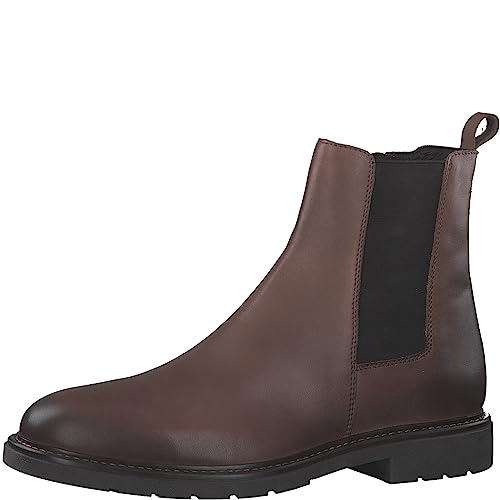 MARCO TOZZI by Guido Maria Kretschmer Herren Chelsea Boots aus Leder mit Reißverschluss, Braun (Cognac), 43 von MARCO TOZZI