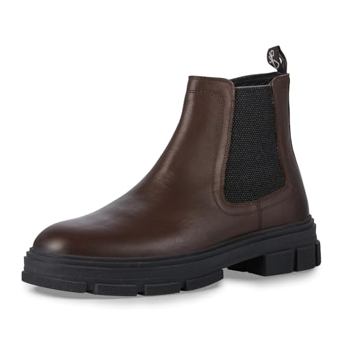 MARCO TOZZI by Guido Maria Kretschmer Herren Chelsea Boots aus Leder mit Reißverschluss, Braun (Mocca), 42 EU von MARCO TOZZI