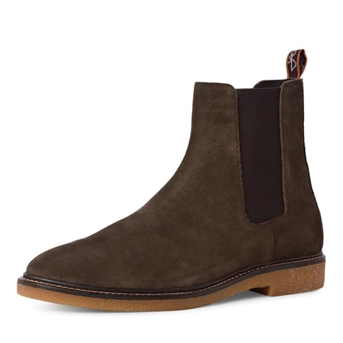 MARCO TOZZI by Guido Maria Kretschmer Herren Chelsea Boots aus Wildleder mit Blockabsatz, Braun (Mocca), 45 EU von MARCO TOZZI