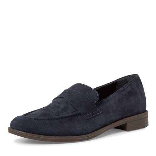 MARCO TOZZI by Guido Maria Kretschmer Herren Slipper aus Leder Elegant, Blau (Navy Suede), 44 EU von MARCO TOZZI