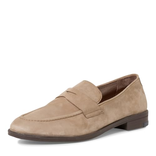 MARCO TOZZI by Guido Maria Kretschmer Herren Slipper aus Leder Elegant, Braun (Taupe Suede), 42 EU von MARCO TOZZI