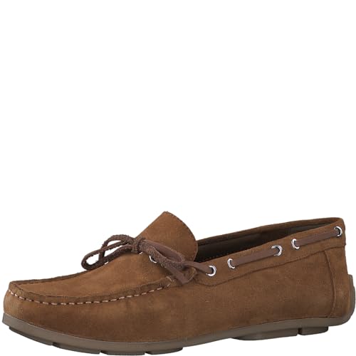 MARCO TOZZI by Guido Maria Kretschmer Herren Slipper aus Leder Flach, Braun (Cognac), 45 EU von MARCO TOZZI