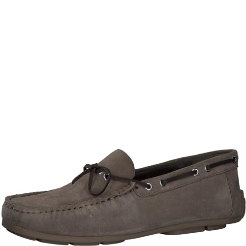 MARCO TOZZI by Guido Maria Kretschmer Herren Slipper aus Leder Flach, Braun (Taupe), 42 EU von MARCO TOZZI