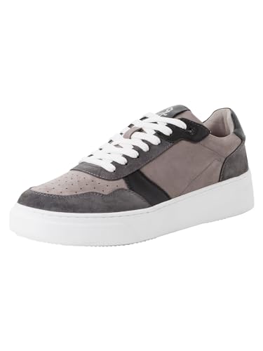 MARCO TOZZI by Guido Maria Kretschmer Herren Sneaker flach aus Leder mit Dicker Sohle, Grau (Dk.Grey Comb), 46 EU von MARCO TOZZI