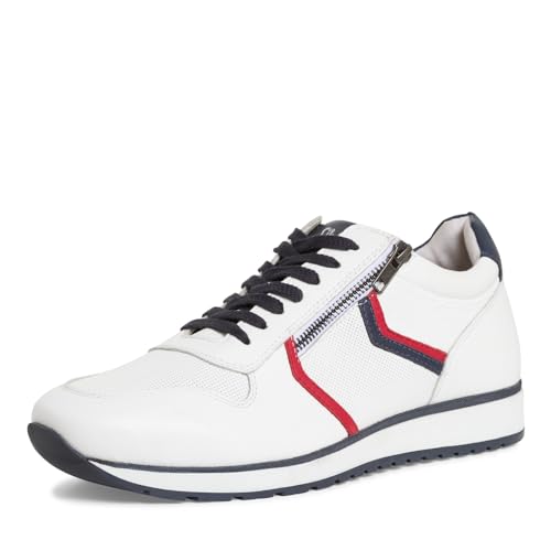 MARCO TOZZI by Guido Maria Kretschmer Herren Sneaker flach aus Leder mit Reißverschluss, Weiß (White Comb), 41 EU von MARCO TOZZI