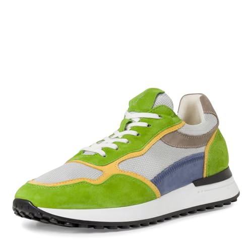 MARCO TOZZI by Guido Maria Kretschmer Herren Sneaker flach aus Leder mit dicker Sohle, Mehrfarbig (Green Comb), 41 EU von MARCO TOZZI