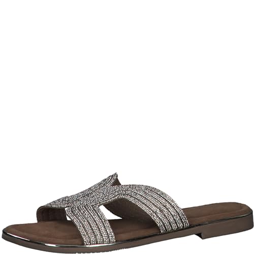 MARCO TOZZI Damen Pantoletten Glitzer Flach, Gold (Gold), 37 EU von MARCO TOZZI