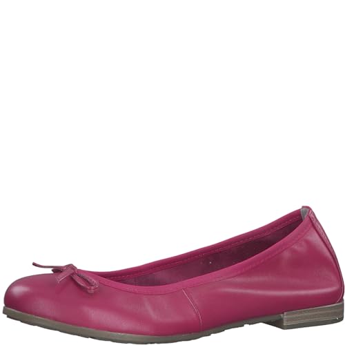 MARCO TOZZI Damen Ballerinas aus Leder mit Schleife, Rosa (Pink), 40 EU von MARCO TOZZI