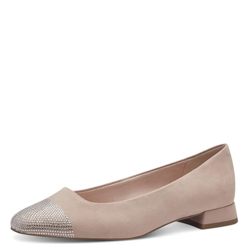 MARCO TOZZI Damen Ballerinas mit Glitzer Vegan, Beige (Powder), 37 EU von MARCO TOZZI