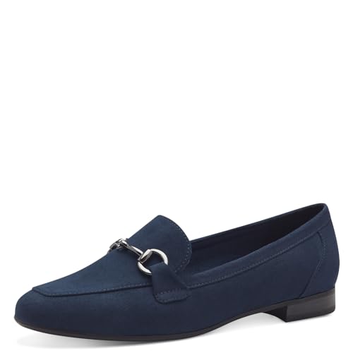 MARCO TOZZI Damen Slipper Elegant Vegan, Blau (Navy), 41 EU von MARCO TOZZI