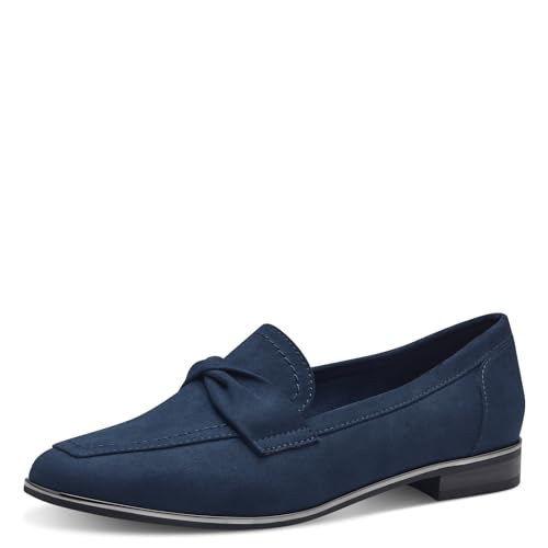 MARCO TOZZI Damen Slipper mit Blockabsatz Vegan, Blau (Navy), 38 EU von MARCO TOZZI