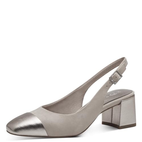 MARCO TOZZI Damen Slingpumps mit Blockabsatz Vegan, Beige (Dune Comb), 39 EU von MARCO TOZZI