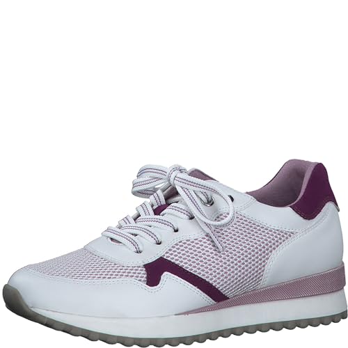 Marco Tozzi Damen, Feel ME Fußbett,Wechselfußbett, weiches Innenfutter, 2-23714-42 Sneaker, White/Berry, 40 EU von MARCO TOZZI