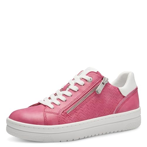 MARCO TOZZI Damen Sneaker flach mit Reißverschluss Vegan, Rosa (Pink Comb), 36 EU von MARCO TOZZI