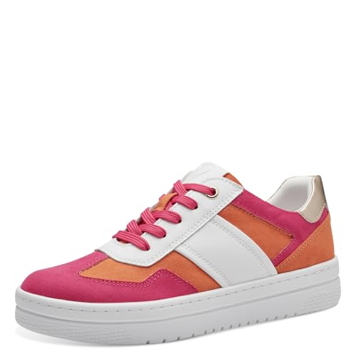 MARCO TOZZI Damen Sneaker flach mit dicker Sohle Vegan, Mehrfarbig (White Pink), 37 EU von MARCO TOZZI