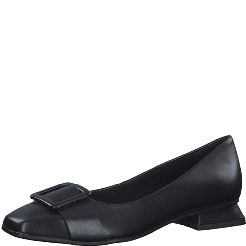 MARCO TOZZI Damen Ballerinas aus Leder mit Blockabsatz, Schwarz (Schwarz), 40 EU von MARCO TOZZI