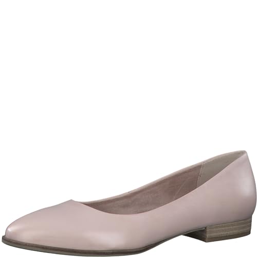 MARCO TOZZI Damen Ballerinas aus Leder mit Blockabsatz, Beige (Nude), 40 EU von MARCO TOZZI