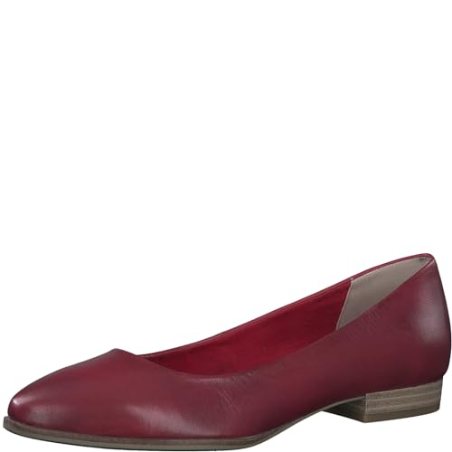 MARCO TOZZI Damen Ballerinas aus Leder mit Blockabsatz, Rot (Rot), 38 EU von MARCO TOZZI