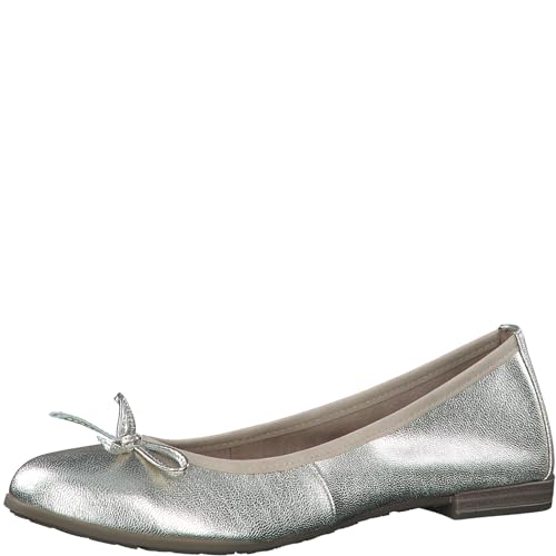 MARCO TOZZI Damen Ballerinas aus Leder mit Schleife, Gold (Gold), 36 EU von MARCO TOZZI