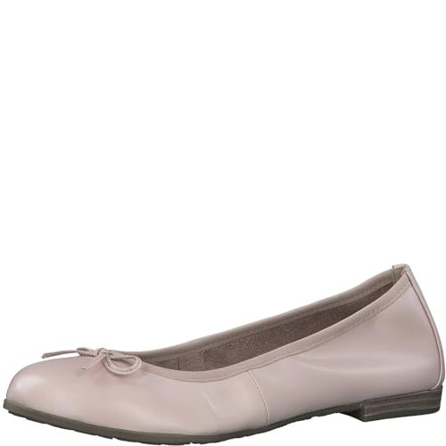 MARCO TOZZI Damen Ballerinas aus Leder mit Schleife, Beige (Nude), 38 EU von MARCO TOZZI