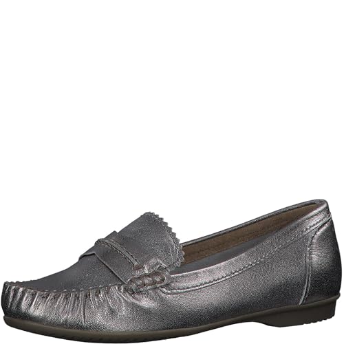 Marco Tozzi Damen, Leder, weiches Feel ME Fußbett, 2-24225-42 Mokassin, Pewter, 37 EU von MARCO TOZZI