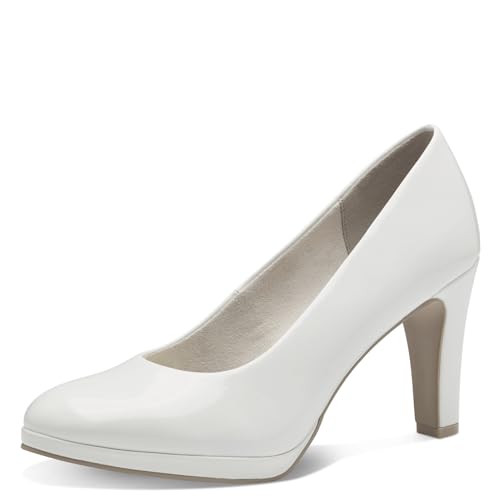 MARCO TOZZI Damen Pumps mit Trichterabsatz Vegan, Weiß (White Patent), 40 EU von MARCO TOZZI