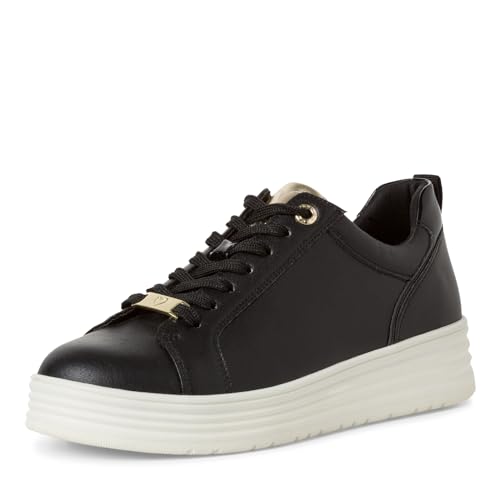 MARCO TOZZI Damen Plateau Sneaker mit Schnürsenkeln Bequem, Schwarz (Black Comb), 41 EU von MARCO TOZZI