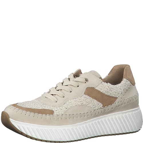 MARCO TOZZI Damen Plateau Sneaker mit Hahnentrittmuster Elegant, Beige (Cream Comb), 40 EU MARCO TOZZI Damen Plateau Sneaker mit Hahnentrittmuster Elegant, Beige (Cream Comb), 40 EU von MARCO TOZZI