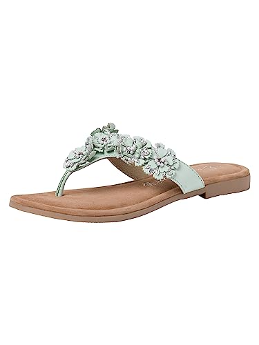 Marco Tozzi Damen 2-2-27111-20 Leder Zehentrenner Flipflop, Mint Comb, 38 EU von MARCO TOZZI