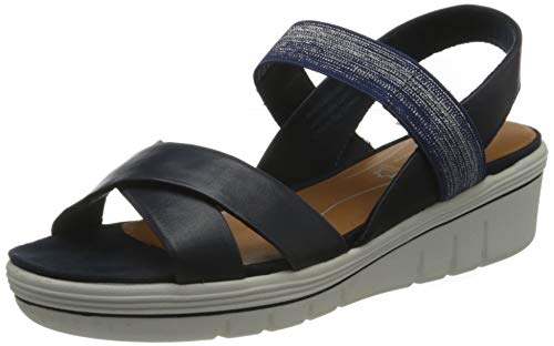 Marco Tozzi Damen 2-2-28514-26 Leder Sandale, Navy ANT. Comb, 38 EU von MARCO TOZZI