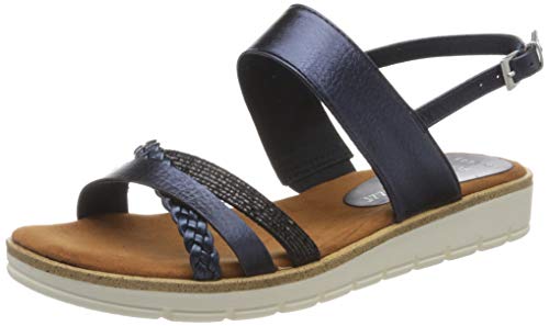 Marco Tozzi Damen 2-2-28625-24 Riemchensandalen, Blau (Navy Met.Comb 844), 40 EU von MARCO TOZZI