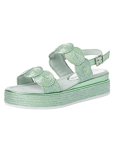 Marco Tozzi Damen 2-2-28760-20 Sandale mit Keilabsatz Keilsandale, Mint METALLIC, 41 EU von MARCO TOZZI