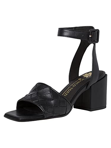 Marco Tozzi Damen 2-2-88308-28 Sandale mit Absatz, Black, 39 EU von MARCO TOZZI