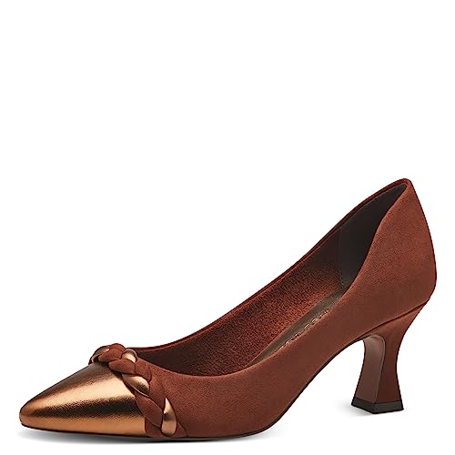 MARCO TOZZI Damen Pumps Blockabsatz Spitz, Braun (Cognac Comb), 40 von MARCO TOZZI