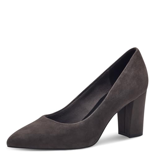MARCO TOZZI Damen Pumps aus Leder mit Blockabsatz, Grau (Graphite), 39 EU von MARCO TOZZI