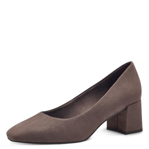 MARCO TOZZI Damen Pumps mit Blockabsatz Vegan, Braun (Pepper), 41 EU von MARCO TOZZI
